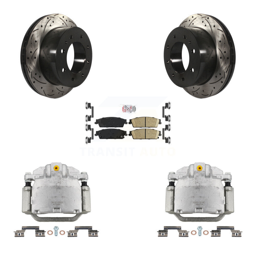 Rear Brake Caliper Drill Slot Rotors Ceramic Pad Kit For Chevrolet Silverado 1500 Hybrid KCD-101362N