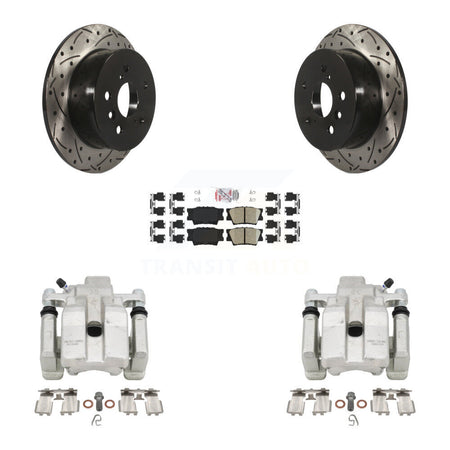 Rear Brake Caliper Drill Slot Rotors Ceramic Pad Kit For Toyota Camry Lexus ES350 Avalon KCD-101472N
