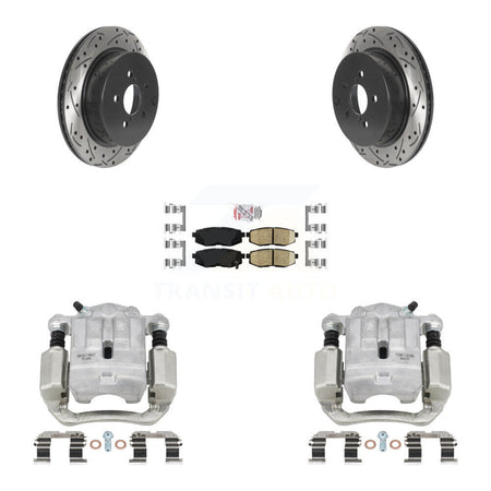 Rear Brake Caliper Drilled Slot Rotor Ceramic Pad Kit For 2014-2018 Subaru Forester 2.0L KCD-101515N