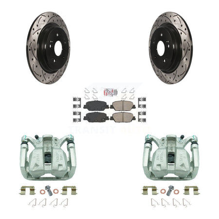 Rear Disc Brake Coated Caliper Drill Slot Rotor Ceramic Pad Kit For 2017-2022 Honda CR-V KCD-101550N