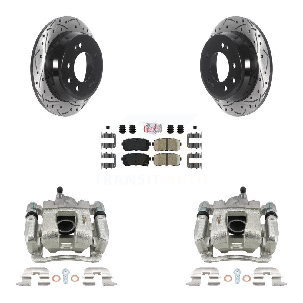 Rear Brake Caliper Drill Slot Rotors Ceramic Pad Kit For 2016 Kia Sportage From 12 10 15 KCD-101573N