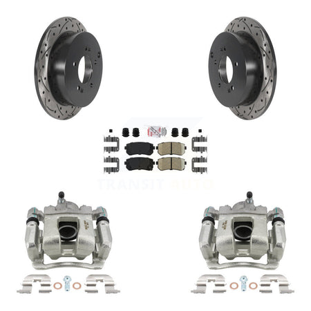 Rear Brake Caliper Drill Slot Rotors Ceramic Pad Kit For 2016 Kia Sportage From 12 10 15 KCD-101575N