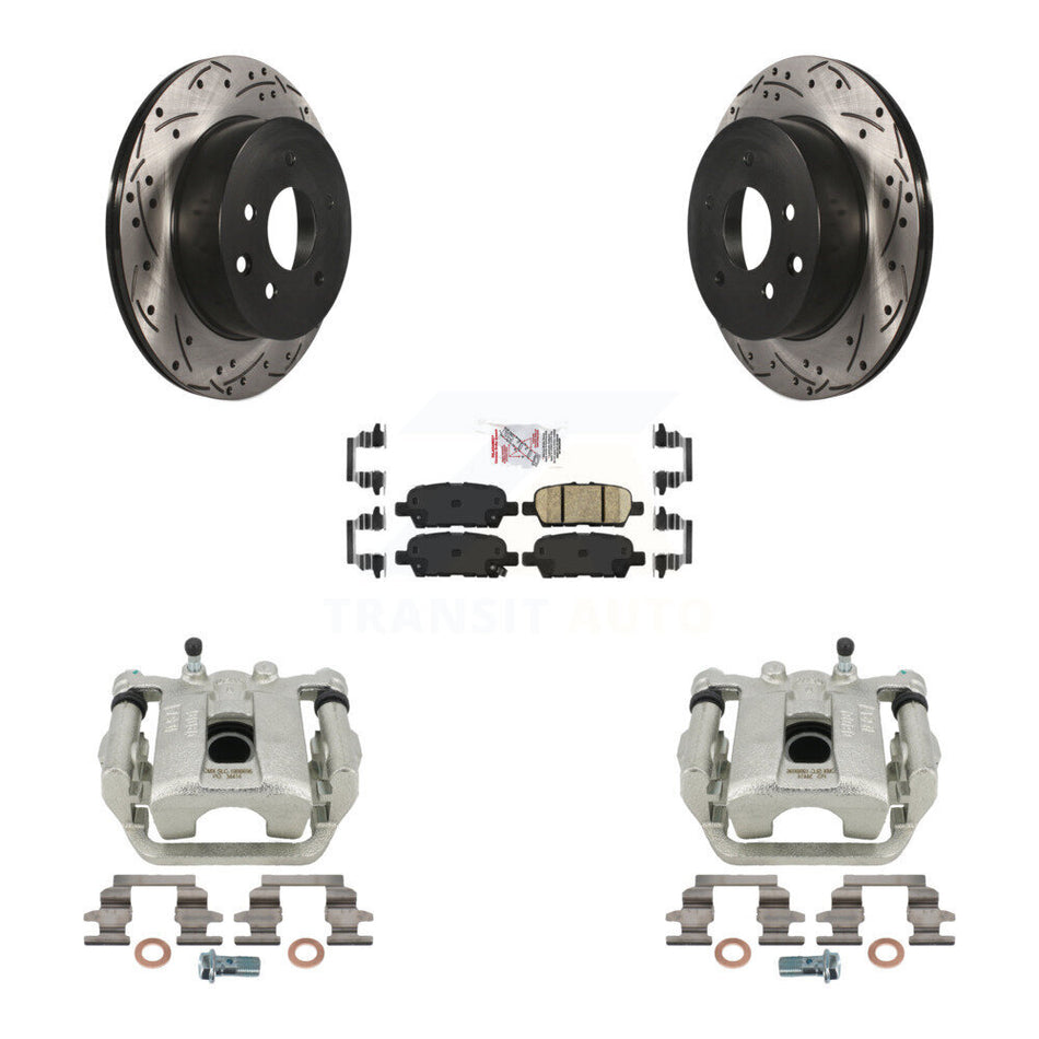 Rear Disc Brake Coated Caliper Drilled Slotted Rotors And Ceramic Pads Kit For Nissan Rogue Sport LEAF KCD-101616N