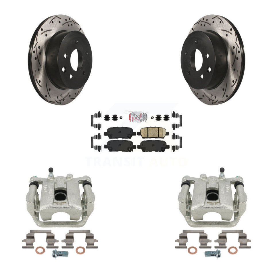 Rear Disc Brake Coated Caliper Drilled Slotted Rotors And Ceramic Pads Kit For Nissan Rogue Sport LEAF KCD-101617N