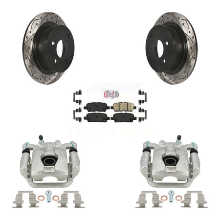 Rear Disc Brake Coated Caliper Drilled Slot Rotor Ceramic Pad Kit For Nissan Sentra Juke KCD-101620N