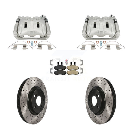 Front Brake Coated Caliper Drill Slot Rotors Ceramic Pad Kit For 2011-2014 Honda Odyssey KCD-101701N