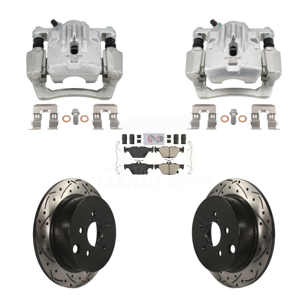 Rear Brake Caliper Drill Slot Rotor Ceramic Pad Kit For 2020 Subaru Crosstrek GAS engine KCD-101734N