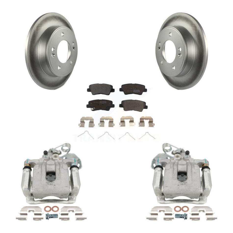 Rear Brake Caliper Coat Rotor & Semi-Metallic Pad Kit For 2017-2020 Hyundai Elantra 2.0L KCG-100002P