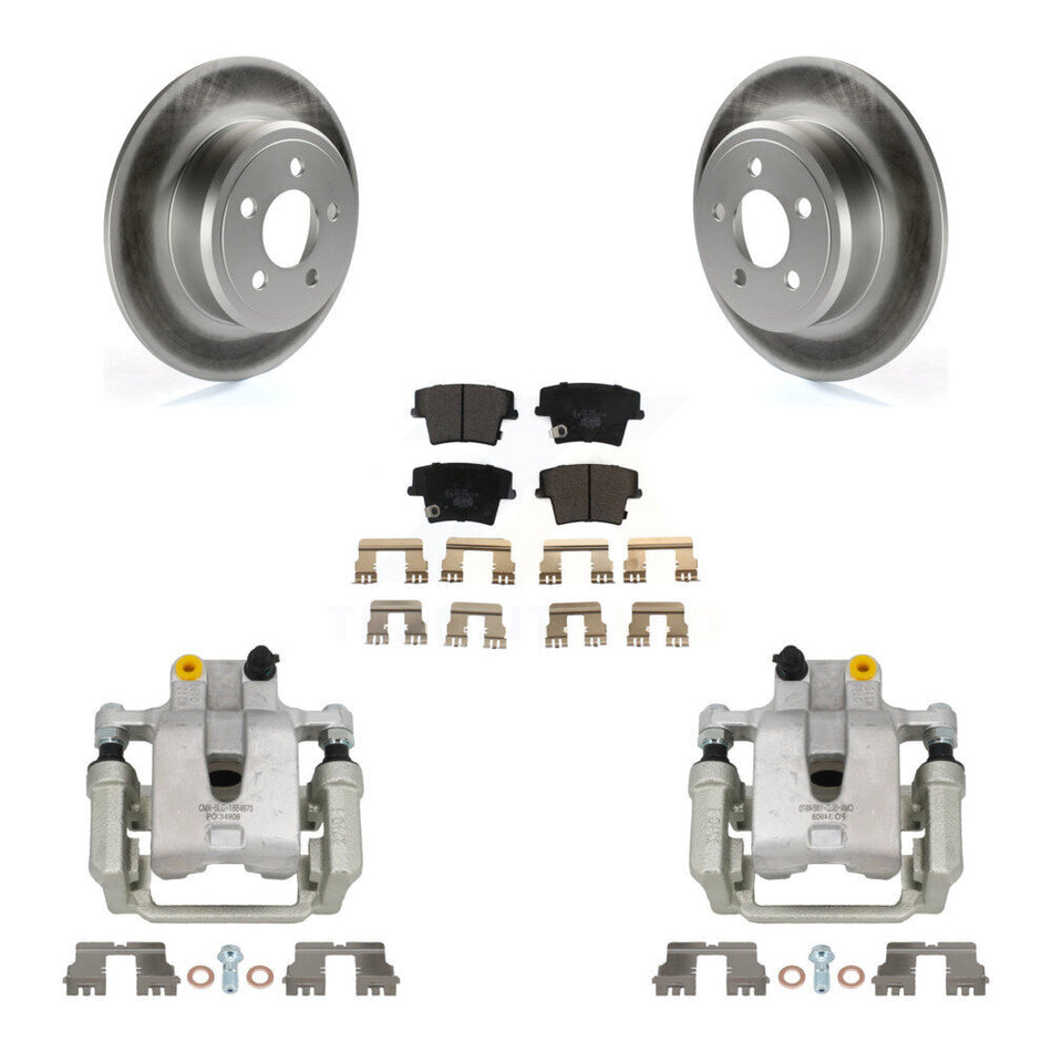 Rear Brake Caliper Coat Rotors Ceramic Pad Kit For Dodge Chrysler 300 Charger Challenger KCG-100002T