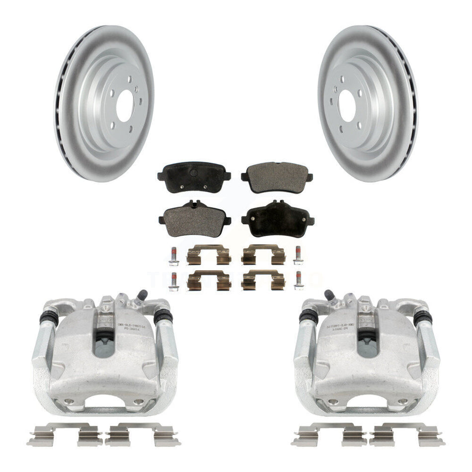 Rear Disc Brake Caliper Coated Rotors And Semi-Metallic Pads Kit For 2014-2015 Mercedes-Benz ML350 With Sport Package KCG-100005P