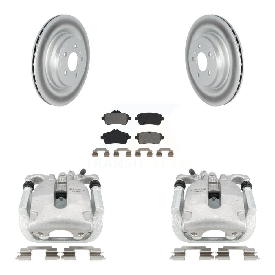 Rear Disc Brake Caliper Coated Rotors And Semi-Metallic Pads Kit For 2014-2015 Mercedes-Benz ML350 With Sport Package KCG-100005S