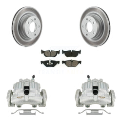 Rear Disc Brake Caliper Coated Rotors And Semi-Metallic Pads Kit For BMW 328i 325i 323i KCG-100006S
