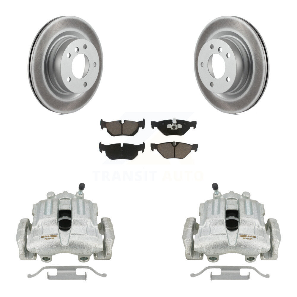 Rear Disc Brake Caliper Coated Rotors And Ceramic Pads Kit For BMW 328i 325i 323i KCG-100008C by Transit Auto