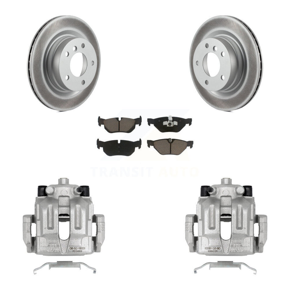 Rear Disc Brake Caliper Coated Rotors And Ceramic Pads Kit For BMW 328i 325i 323i KCG-100008C