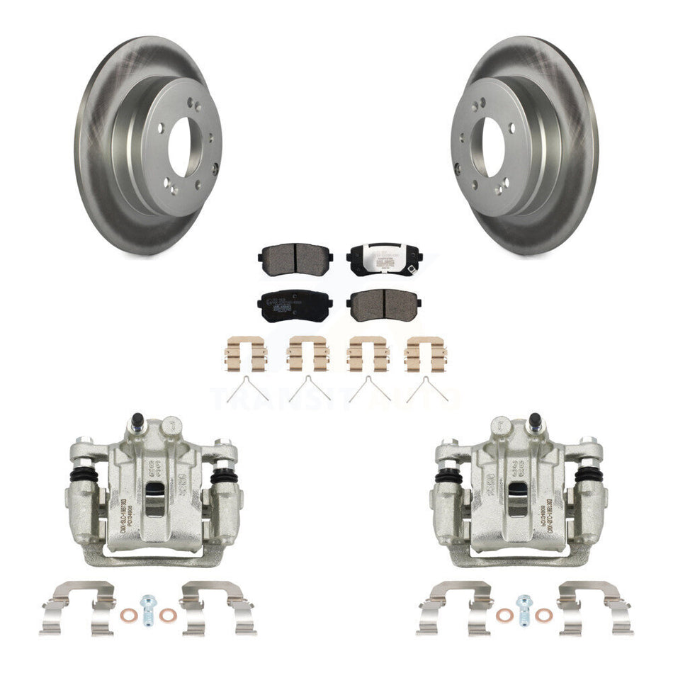 Rear Disc Brake Caliper Coated Rotors And Ceramic Pads Kit For Hyundai Sonata Kia Optima KCG-100008T