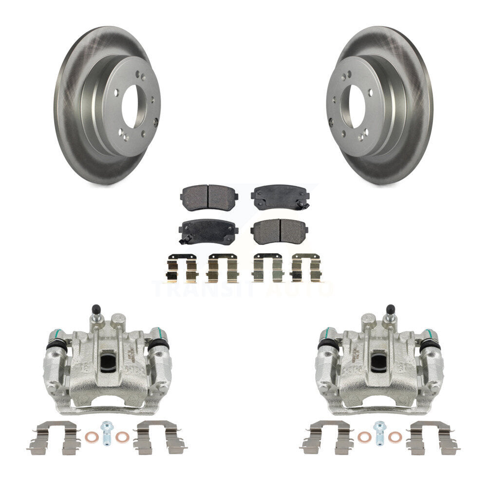 Rear Brake Caliper Coat Rotors & Ceramic Pad Kit For 2015-2016 Hyundai Sonata GAS engine KCG-100009T