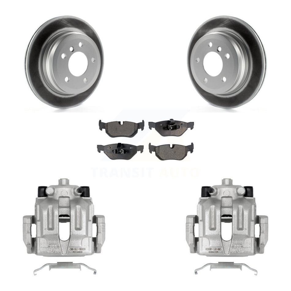 Rear Disc Brake Caliper Coated Rotors And Semi-Metallic Pads Kit For BMW 328i xDrive X1 328xi 325xi KCG-100010P