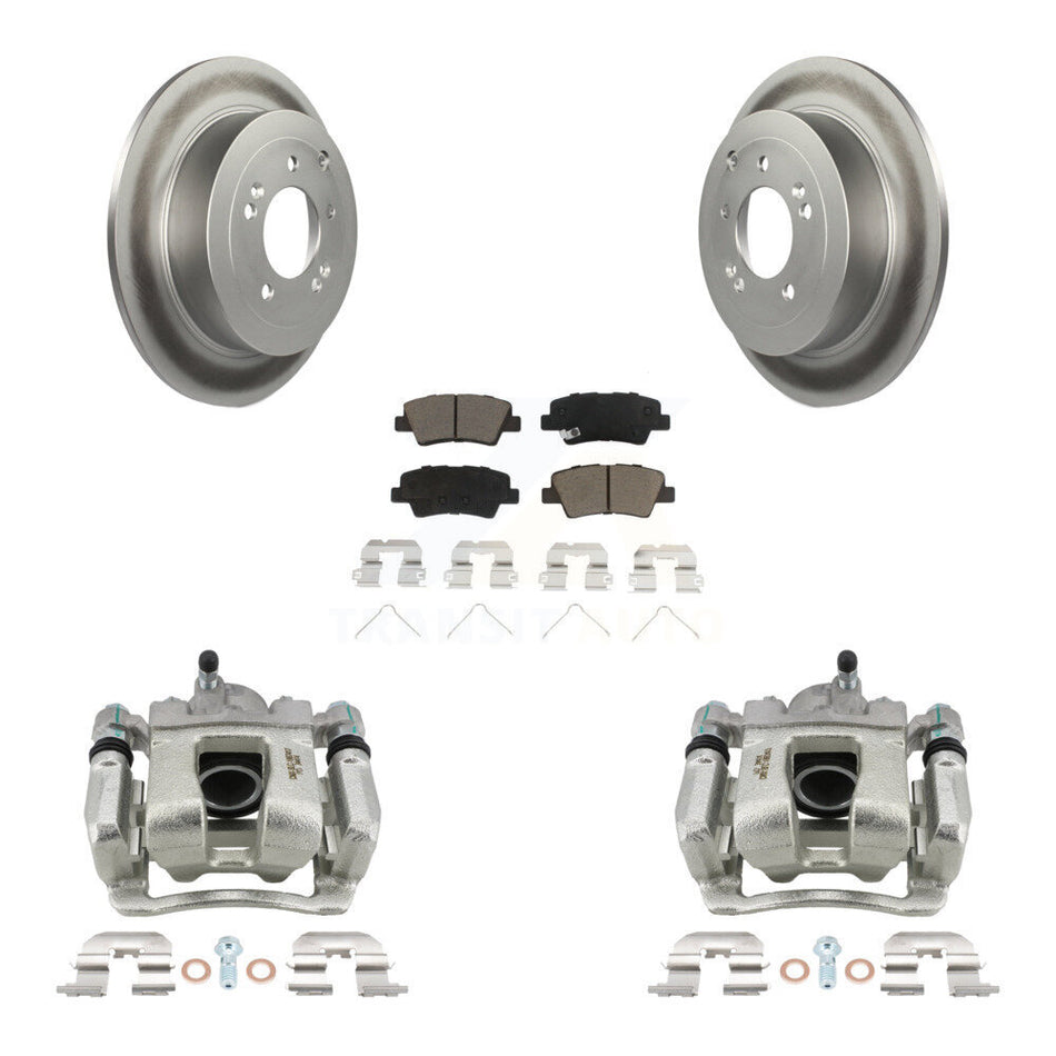 Rear Disc Brake Caliper Coated Rotor And Ceramic Pad Kit For Hyundai Tucson Kia Sportage KCG-100011C