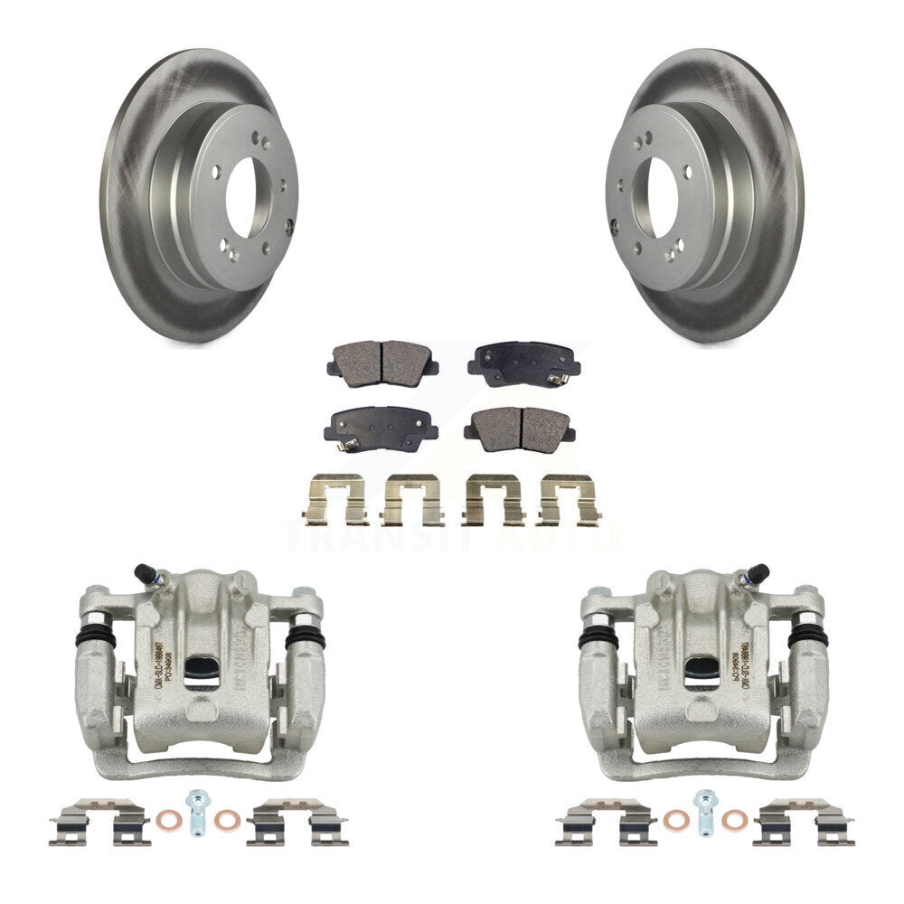 Rear Disc Brake Caliper Coated Rotors And Ceramic Pads Kit For Kia Optima Hyundai Azera KCG-100011T