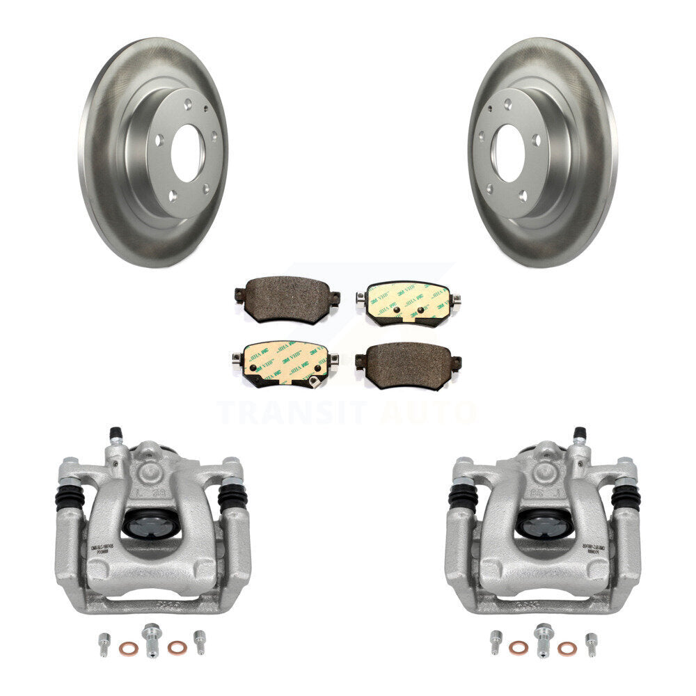 Rear Disc Brake Caliper Coated Rotors And Ceramic Pads Kit For 2016-2021 Mazda 6 KCG-100012T