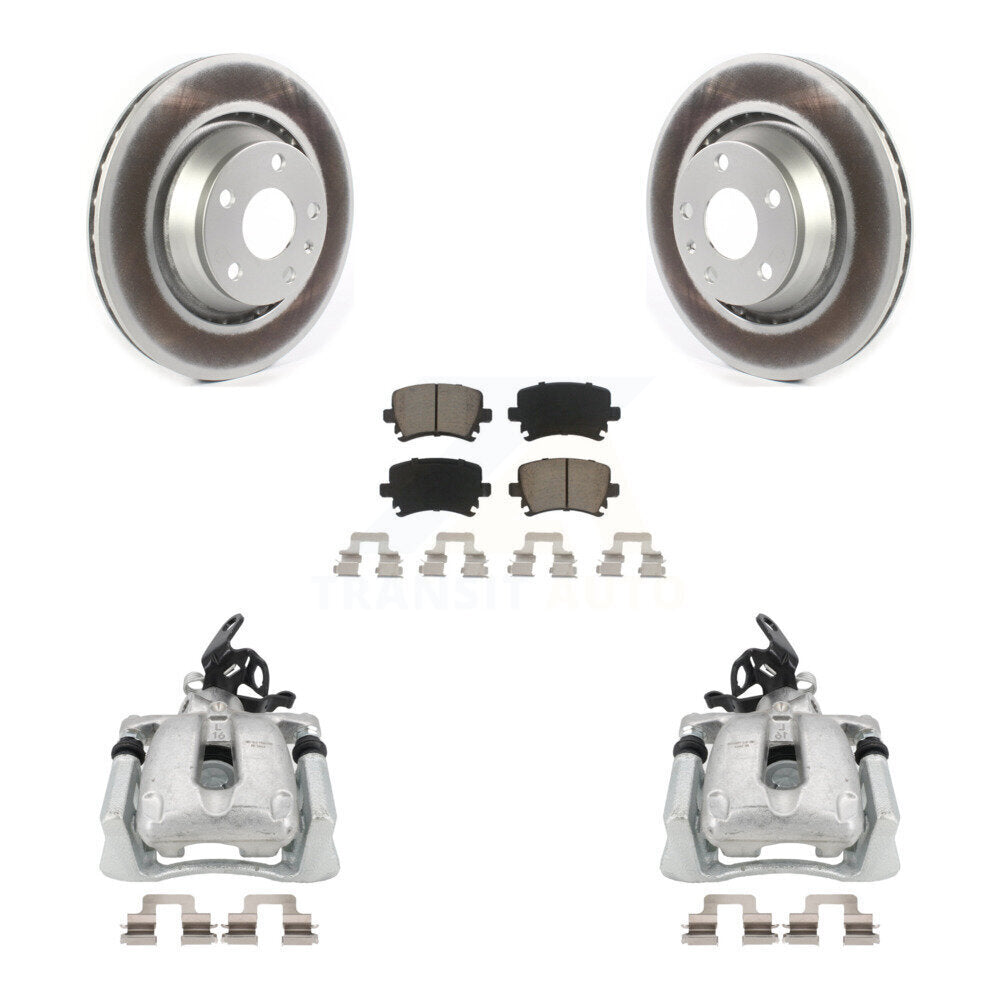 Rear Disc Brake Caliper Coated Rotors And Ceramic Pads Kit For 2008 Audi TT With 310mm Diameter Rotor KCG-100013C by Transit Auto