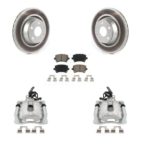 Rear Disc Brake Caliper Coated Rotors And Ceramic Pads Kit For 2008 Audi TT With 310mm Diameter Rotor KCG-100013C by Transit Auto