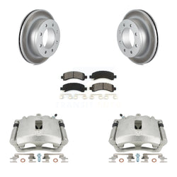 Rear Disc Brake Caliper Coated Rotors And Semi-Metallic Pads Kit For Chevrolet Express 3500 2500 GMC Savana KCG-100014S