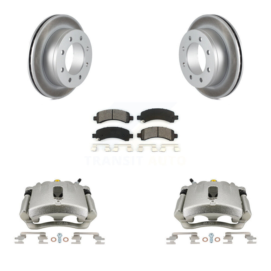 Rear Disc Brake Caliper Coated Rotors And Semi-Metallic Pads Kit For Chevrolet Express 3500 2500 GMC Savana KCG-100014S