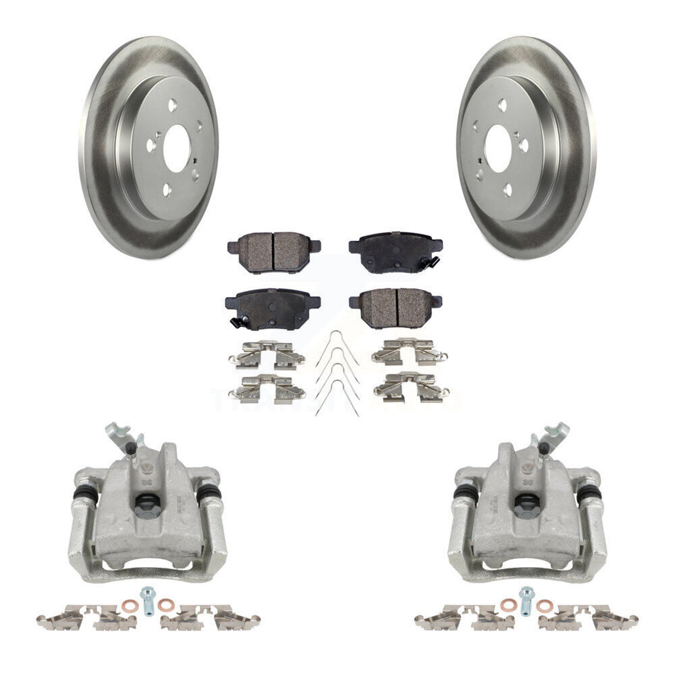 Rear Brake Caliper Coat Rotor And Ceramic Pad Kit For Toyota Corolla Matrix Pontiac Vibe KCG-100014T