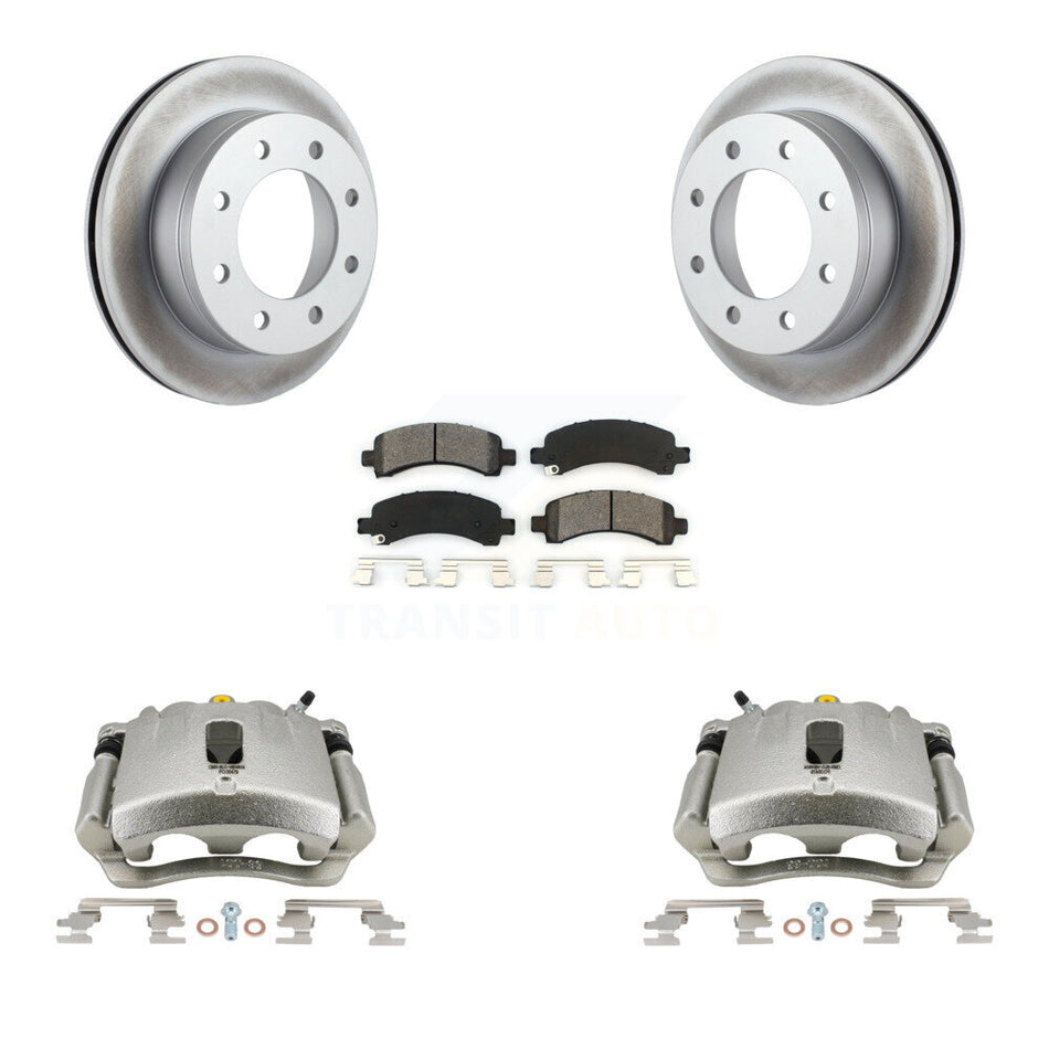 Rear Disc Brake Caliper Coated Rotors And Semi-Metallic Pads Kit For Chevrolet Express 2500 3500 GMC Savana KCG-100015S