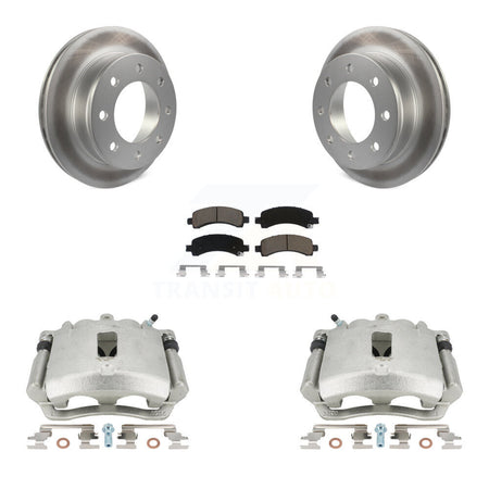 Rear Disc Brake Caliper Coated Rotors And Ceramic Pads Kit For Chevrolet Express 3500 2500 GMC Savana KCG-100016C by Transit Auto