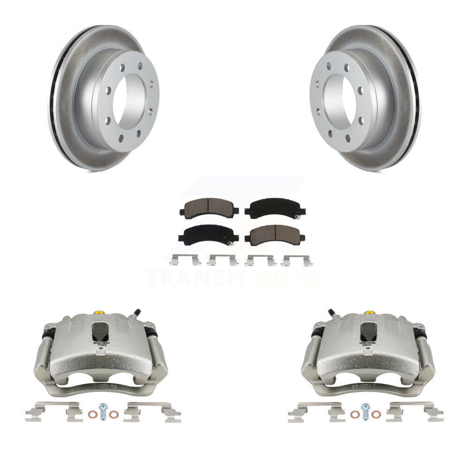Rear Disc Brake Caliper Coated Rotors And Ceramic Pads Kit For Chevrolet Express 3500 2500 GMC Savana KCG-100017C