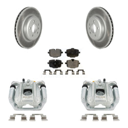 Rear Disc Brake Caliper Coated Rotors And Ceramic Pads Kit For 2011-2013 BMW 535i Sedan With 345mm Diameter Rotor KCG-100017T