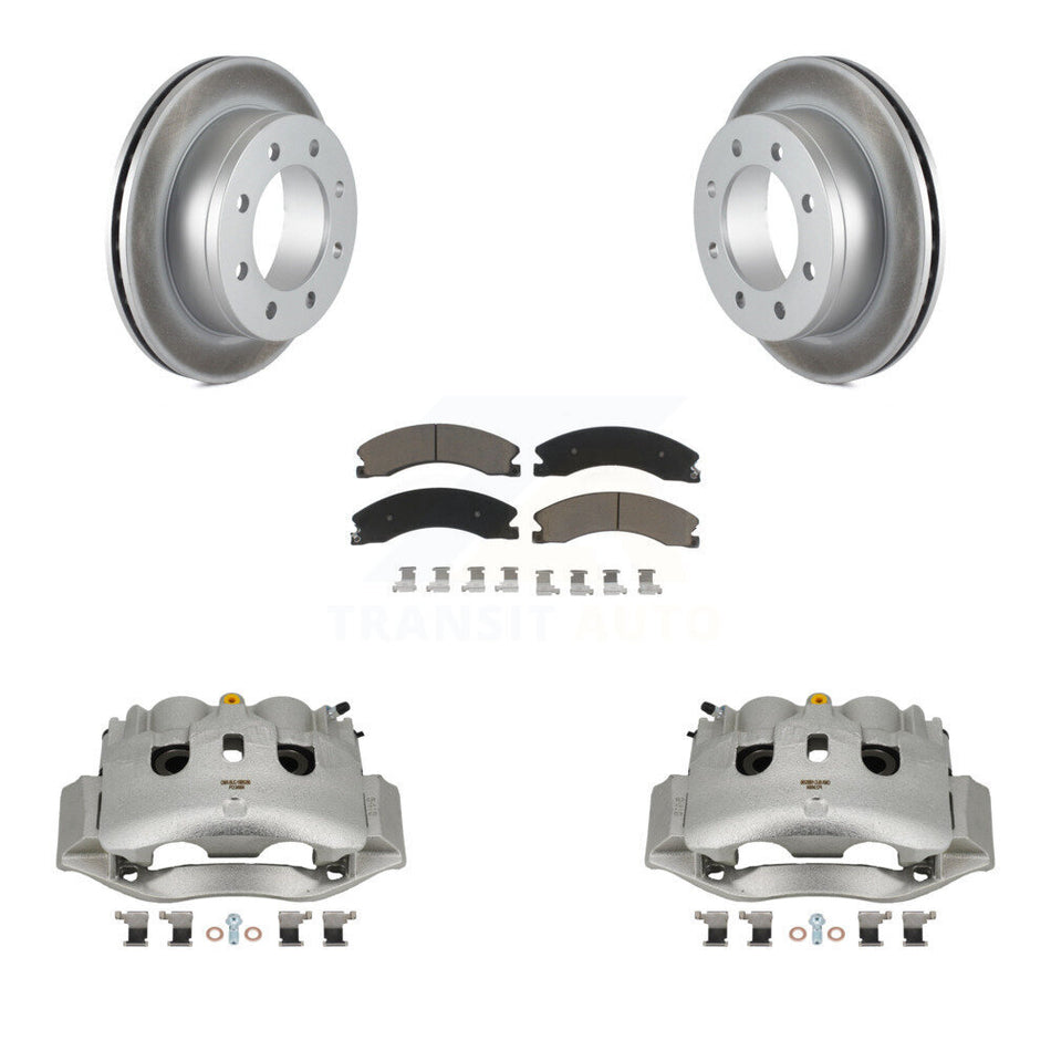 Rear Disc Brake Caliper Coated Rotors And Ceramic Pads Kit For Chevrolet Express 4500 KCG-100019C