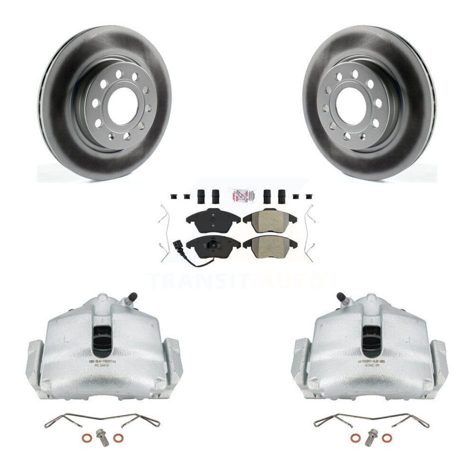Front Disc Brake Caliper Coated Rotors And Semi-Metallic Pads Kit For Volkswagen GTI Audi A3 Quattro With 280mm Diameter Rotor KCG-100019N