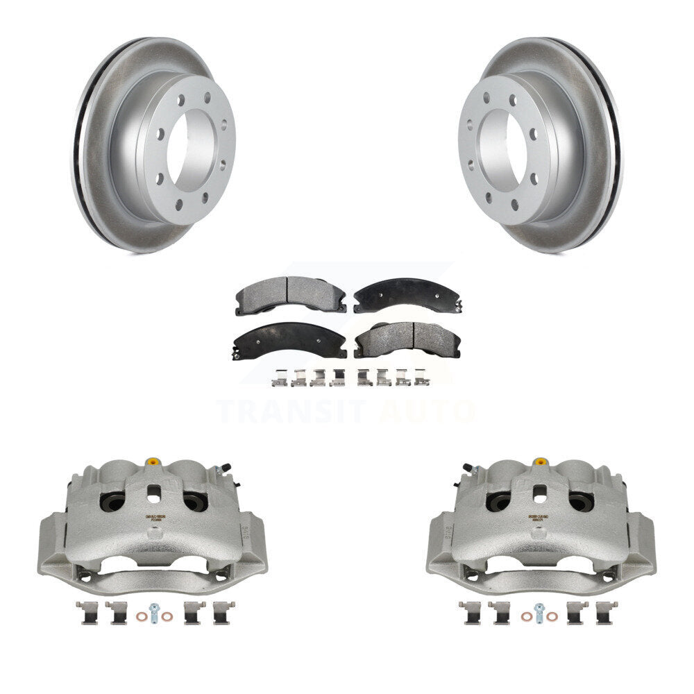 Rear Disc Brake Caliper Coat Rotors And Semi-Metallic Pad Kit For Chevrolet Express 4500 KCG-100019P