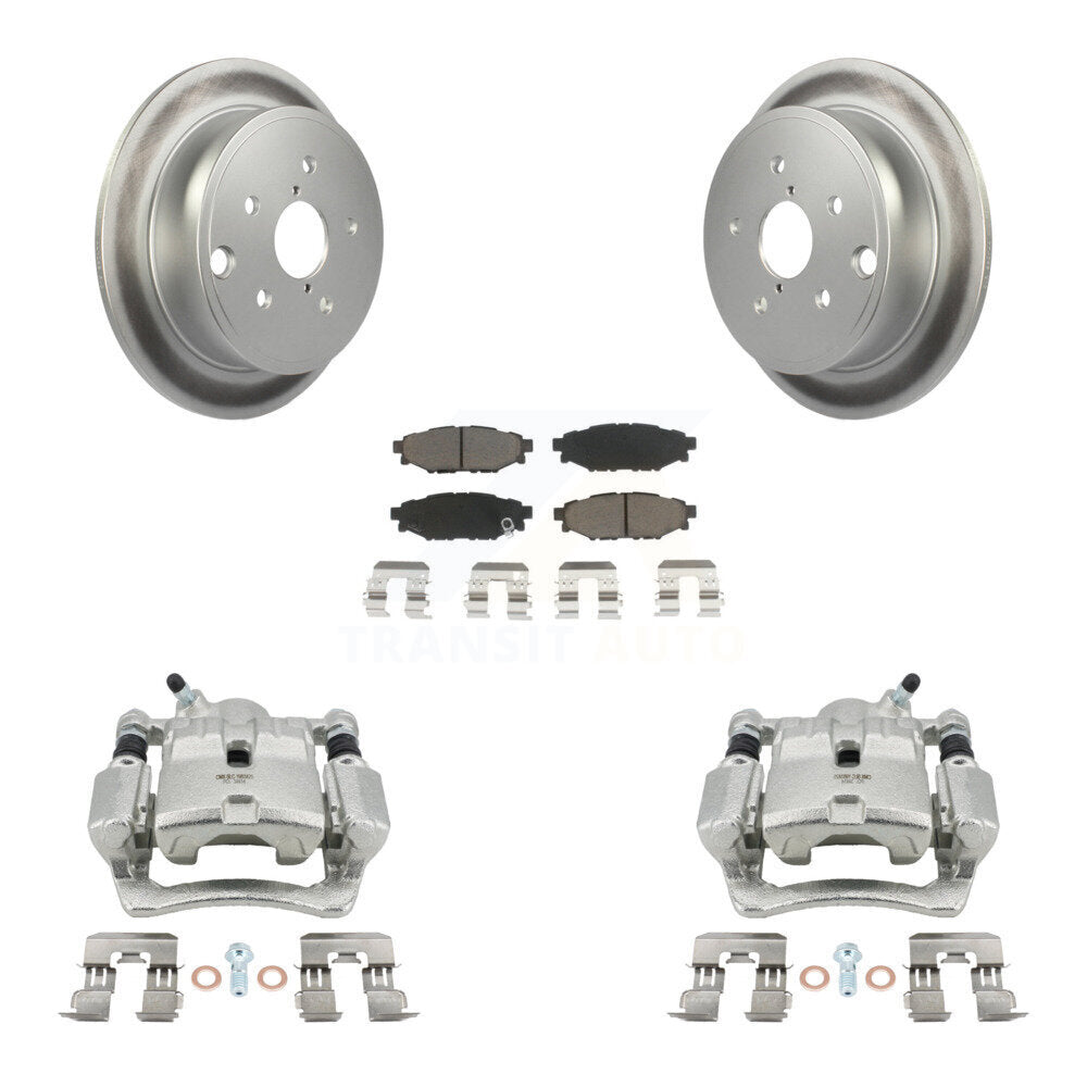 Rear Disc Brake Caliper Coated Rotors And Ceramic Pads Kit For Subaru WRX KCG-100021C