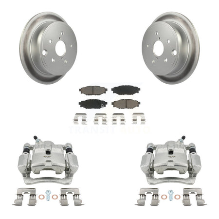 Rear Disc Brake Caliper Coated Rotors And Ceramic Pads Kit For Subaru WRX KCG-100021C