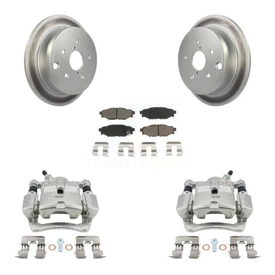 Rear Disc Brake Caliper Coated Rotors And Ceramic Pads Kit For Subaru WRX KCG-100021C