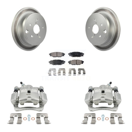 Rear Disc Brake Caliper Coated Rotors And Semi-Metallic Pads Kit For Subaru WRX KCG-100021P