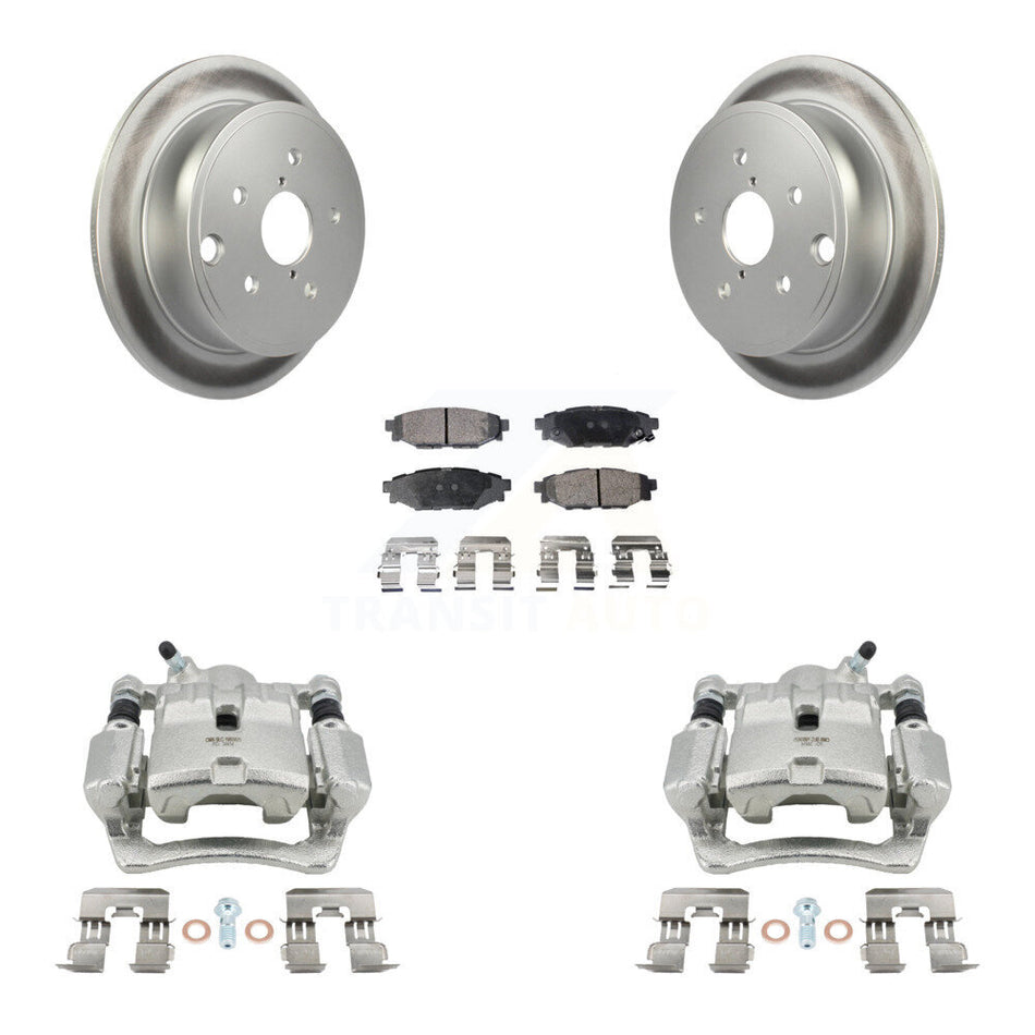 Rear Disc Brake Caliper Coated Rotors And Semi-Metallic Pads Kit For Subaru WRX KCG-100021P
