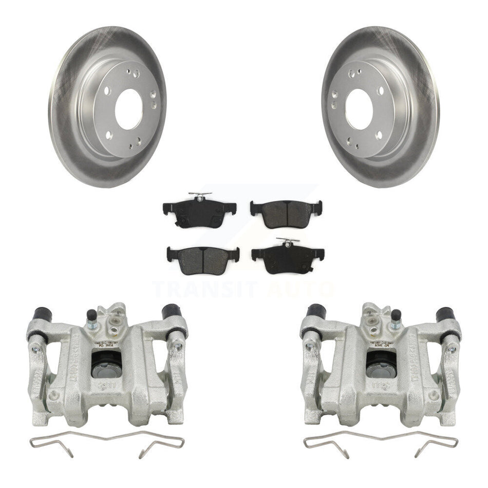 Rear Disc Brake Caliper Coated Rotors And Semi-Metallic Pads Kit For Honda Civic KCG-100021S