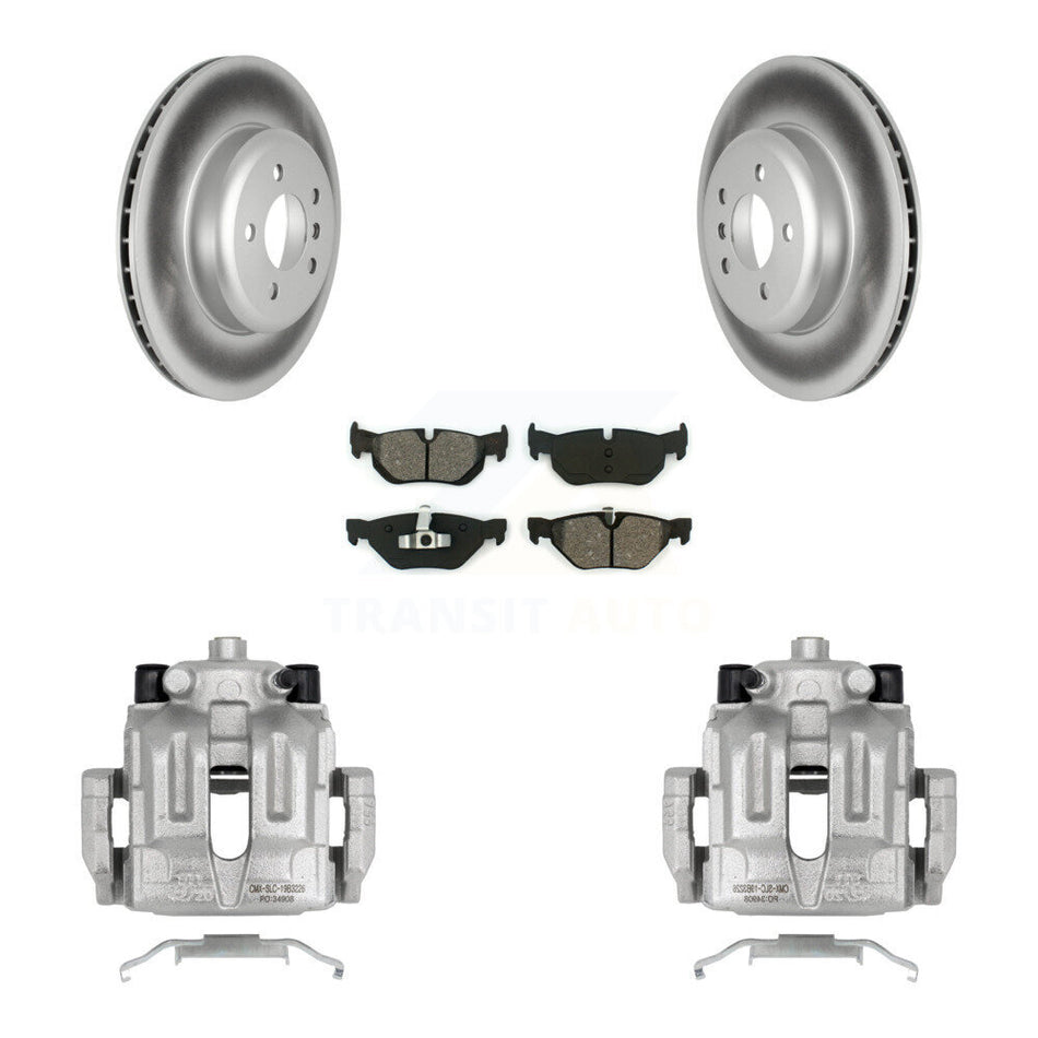 Rear Disc Brake Caliper Coated Rotors And Semi-Metallic Pads Kit For 2013 BMW 328i xDrive 3.0L With M Sport Performance Brakes KCG-100022S