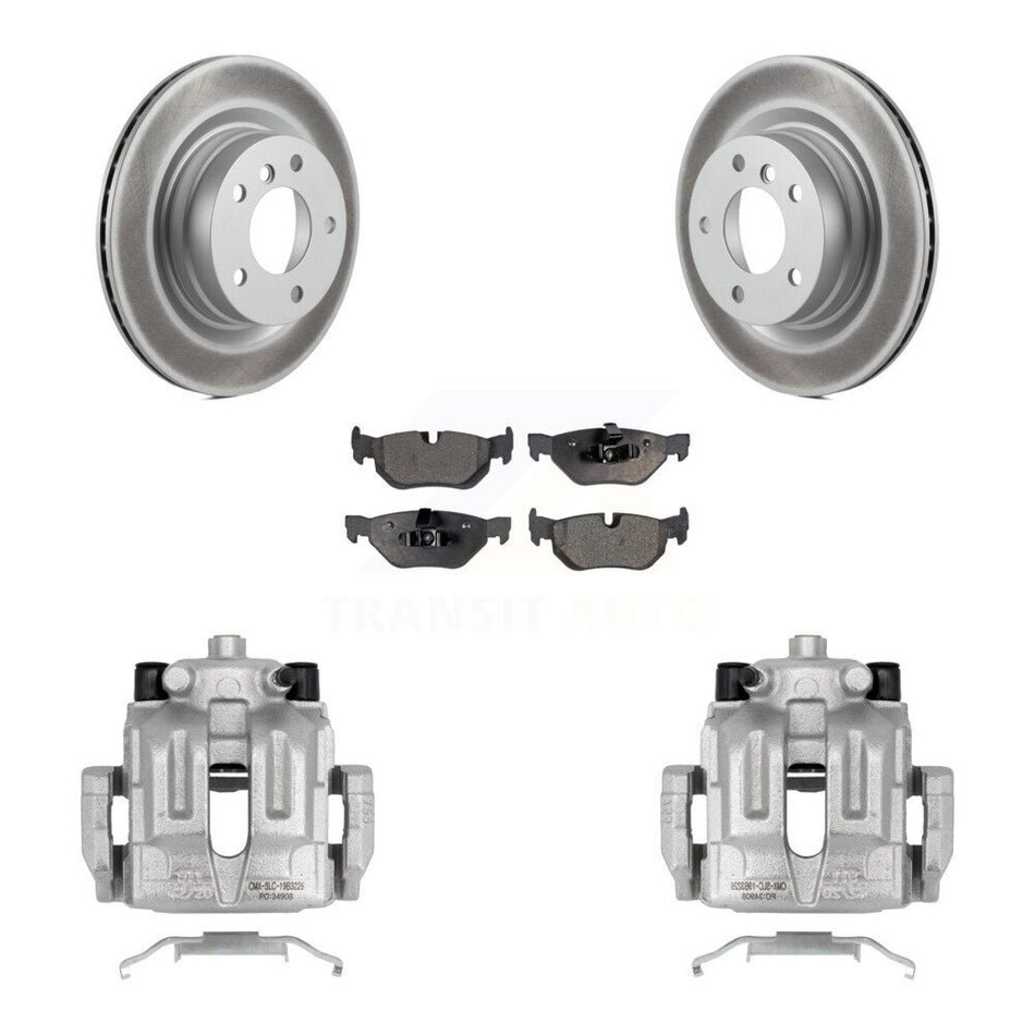 Rear Disc Brake Caliper Coated Rotors And Ceramic Pads Kit For BMW 328i 325i 323i KCG-100023T