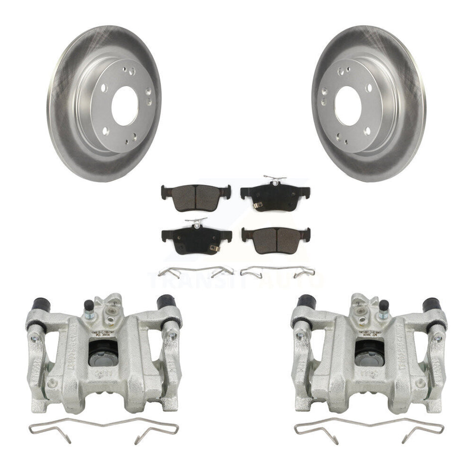 Rear Disc Brake Caliper Coated Rotors And Semi-Metallic Pads Kit For Honda Civic KCG-100024P
