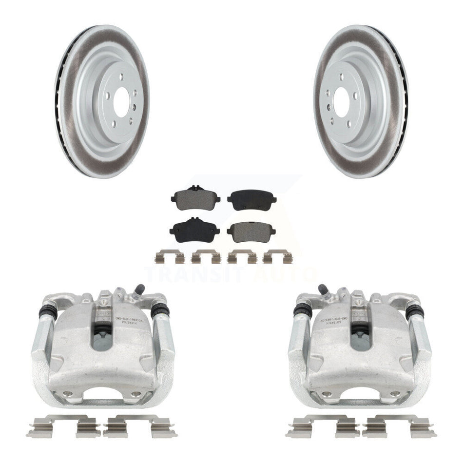 Rear Disc Brake Caliper Coated Rotors And Semi-Metallic Pads Kit For Mercedes-Benz GL450 GLS550 GL550 ML63 AMG KCG-100024S