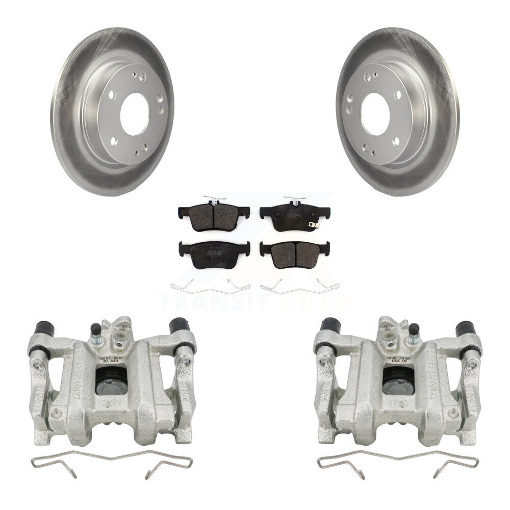 Rear Disc Brake Caliper Coated Rotors And Semi-Metallic Pads Kit For Honda Civic Insight KCG-100025P