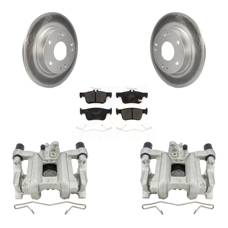 Rear Disc Brake Caliper Coated Rotors And Semi-Metallic Pads Kit For Honda Civic Insight KCG-100025P
