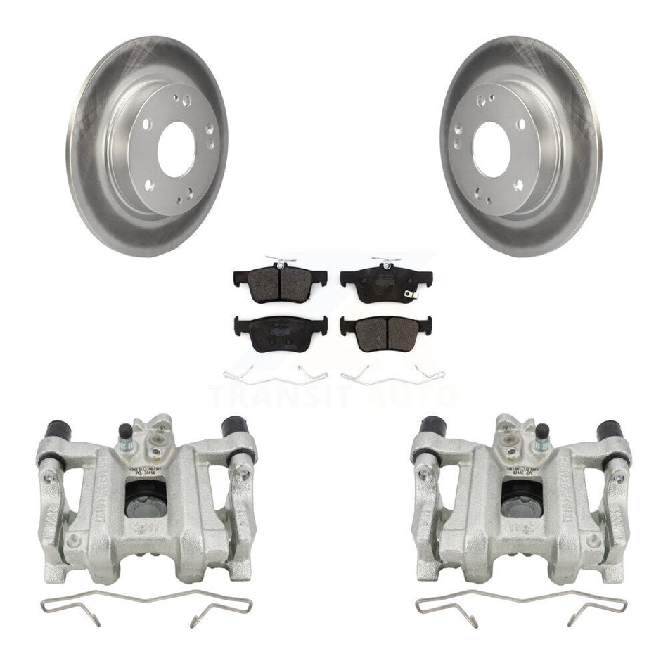 Rear Disc Brake Caliper Coated Rotors And Semi-Metallic Pads Kit For Honda Civic Insight KCG-100025P