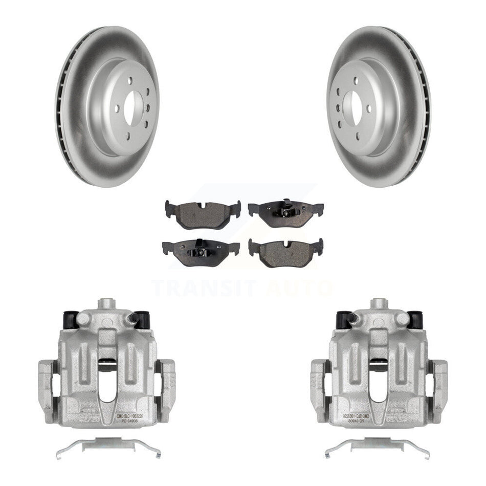 Rear Disc Brake Caliper Coated Rotors And Ceramic Pads Kit For 2013 BMW 328i xDrive 3.0L With M Sport Performance Brakes KCG-100025T